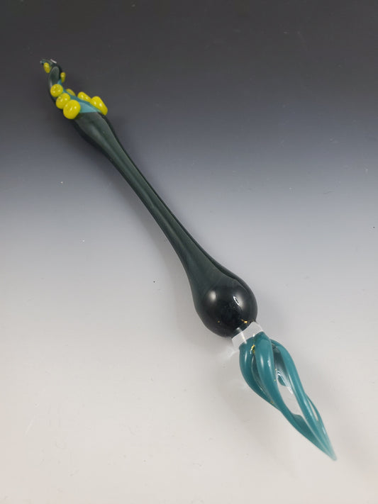 Teal Tentacle Glass Dip Pen