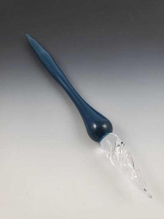 Sea Blue Glass Dip Pen