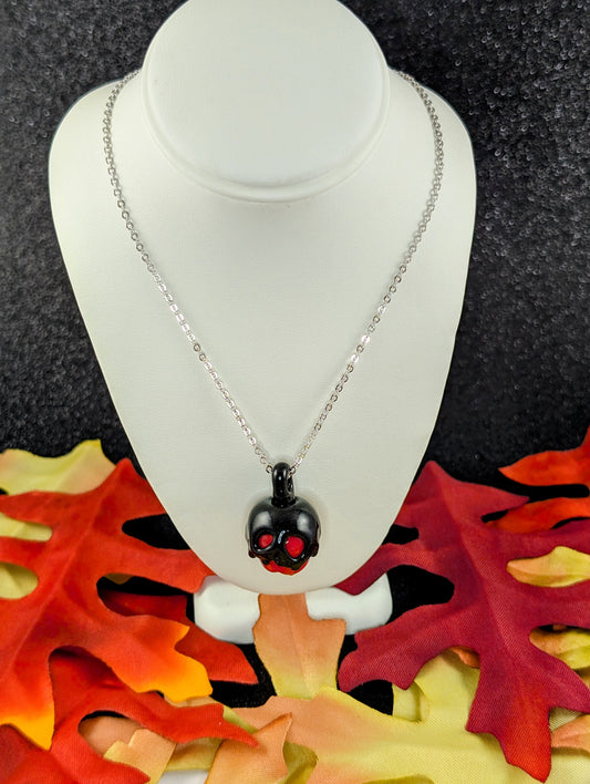 Poison Apple Pendant - Blood Red and Sparkle Black