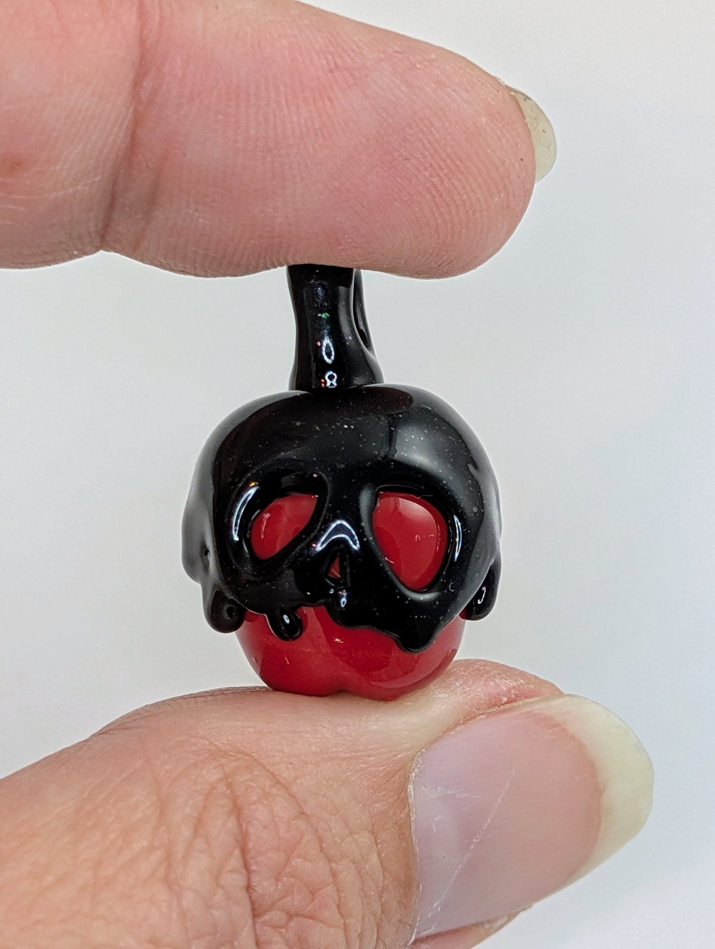 Poison Apple Pendant - Blood Red and Sparkle Black