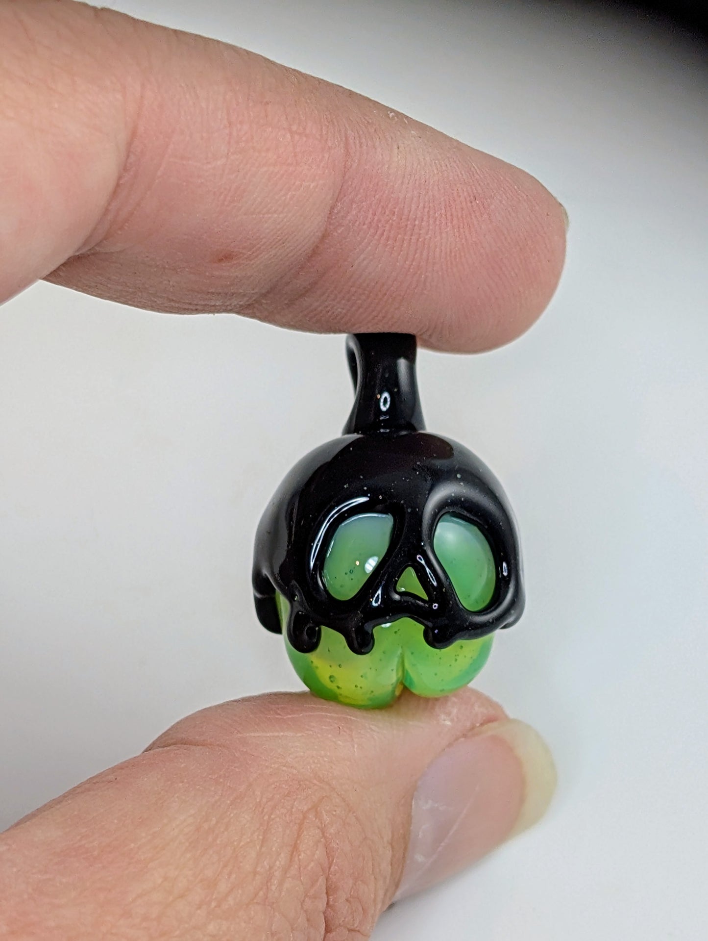 Poison Apple Pendant - Toxic Green and Sparkle Black
